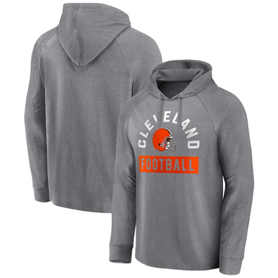 Cleveland Browns Heathered Gray No Time Off Raglan Pullover Hoodie